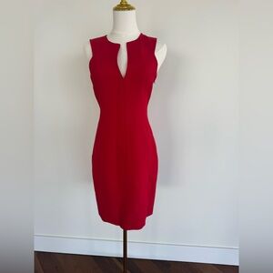 Vintage 90s Armani Jeans Red Shift Dress Size 4 Made in Italy